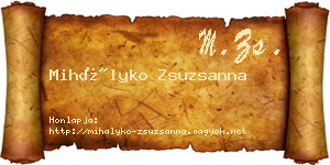 Mihályko Zsuzsanna névjegykártya